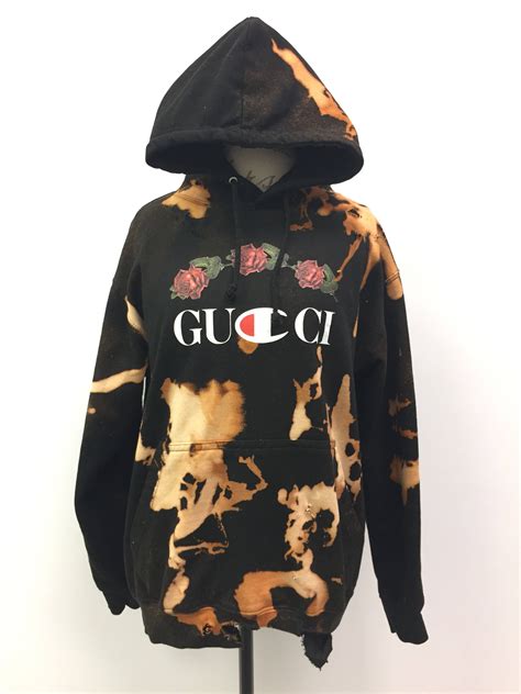 gucci embroidered hoodie replica|gucci distressed hoodie.